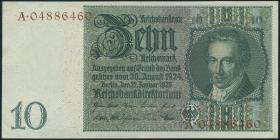 R.173c: 10 Reichsmark 1929 Kriegsdruck (1-) 