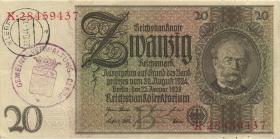 R.174g: 20 Reichsmark 1929 Clerf (2) 