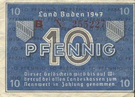 R.209d: Baden 10 Pfennig 1947 (2) 