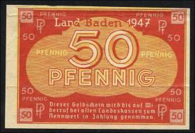 R.210M: Baden 50 Pfennig 1947 (2) 