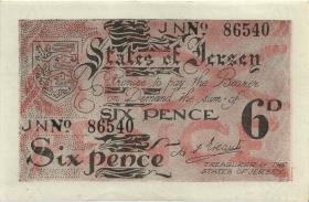 R.656d: Jersey 6 Pence (1941/42) 5-stellig (2+) 
