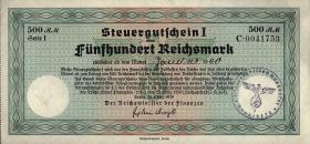 R.718b: Steuergutschein 500 Reichsmark 1939 (2) 