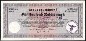 R.721b Steuergutschein 5000 Reichsmark 1939 (Januar 1940) (1/1-) 