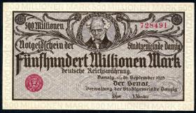 R.807a: Danzig 500 Millionen Mark 1923 (1/1-) 