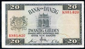 R.844a: Danzig 20 Gulden 1937 (3) 