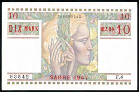 R.870: Saarland 10 Mark 1947 (2+) 