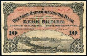 R.901: Deutsch-Ostafrika 10 Rupien 1905 No.26852 (3-) 