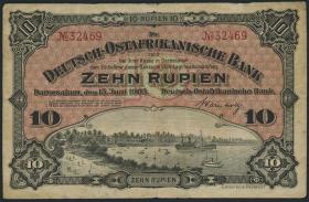 R.901: Deutsch-Ostafrika 10 Rupien 1905 No.32469 (3-) 