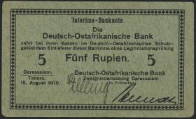 R.910a: Deutsch-Ostafrika 5 Rupien 1915 B (2) 