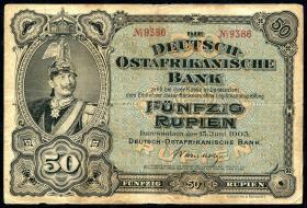 R.902c: Deutsch-Ostafrika 50 Rupien 1905 4-stellig (3) 