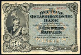 R.902d: Deutsch-Ostafrika 50 Rupien 1905 (3-) 