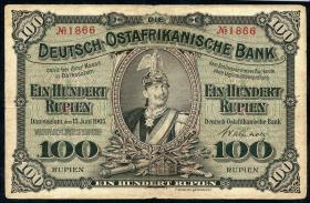R.903a: Deutsch-Ostafrika 100 Rupien 1905 (3-) 