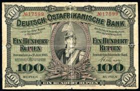 R.903b: Deutsch-Ostafrika 100 Rupien 1905 (4-) 