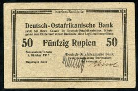 R.913a: Deutsch-Ostafrika 50 Rupien 1915 (3) 
