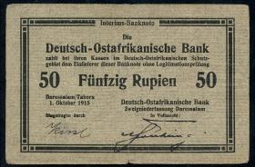 R.913a: Deutsch-Ostafrika 50 Rupien 1915 (3/3-) 
