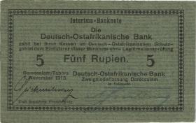 R.921a: Deutsch-Ostafrika 5 Rupien 1915 D (1/1-) "Seidenschwarz" 