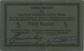 R.921h: Deutsch-Ostafrika 5 Rupien 1915 F (3) 