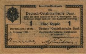 R.927c: Deutsch-Ostafrika 1 Rupie 1916 M Ölpapier (1) 