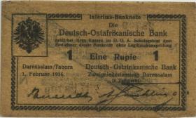 R.927f: Deutsch-Ostafrika 1 Rupie 1916 N Ölpapier (2+) 