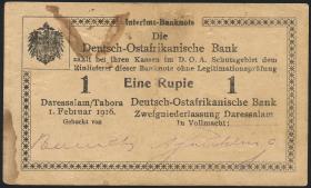R.928e: Deutsch-Ostafrika 1 Rupie 1916 K2 (1-) 