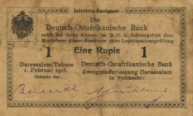 R.928f: Deutsch-Ostafrika 1 Rupie 1916 L2 Nr. 0057 (3) 