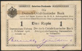 R.929b: Deutsch-Ostafrika 1 Rupie 1916 H3 (1-) 