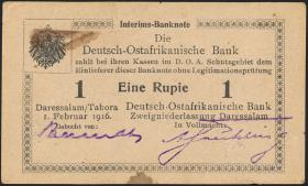 R.929d: Deutsch-Ostafrika 1 Rupie 1916 K3 (1-) 