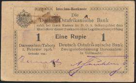 R.929f: Deutsch-Ostafrika 1 Rupie 1916 M3 (1-) 