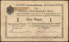 R.929n: Deutsch-Ostafrika 1 Rupie 1916 Q3 (2) 