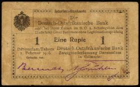 R.931c: Deutsch-Ostafrika 1 Rupie 1915 mit Überdruck X (3) 