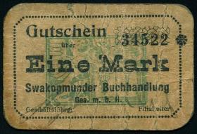 R.955: Swakopmunder Buchhandlung 1 Mark (1916) (3-) 