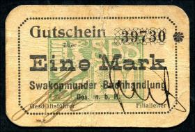 R.955a: Swakopmunder Buchhandlung 1 Mark (1916) Swakopmund (3) 