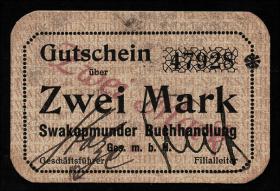 R.958a: Swakopmunder Buchhandlung Zwei Mark (1916) (3) 