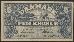Dänemark / Denmark P.30g 5 Kroner 1942 (3) 