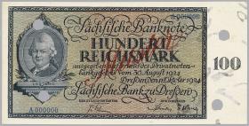 R-SAX 27M: 100 Reichsmark 1924 MUSTER (1/1-) 