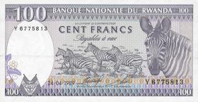 Ruanda / Rwanda P.19 100 Francs 24.4.1989 (1) Amarafranga 