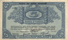 Russland / Russia P.S0102 5 Rubel 1918 Archangelsk (1-) 