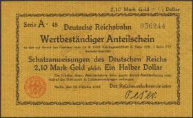 RVM-25 Reichsbahn Berlin 2,10 Mark Gold = 1/2 Dollar 23.10.1923 (1-) 