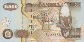 Sambia / Zambia P.39b 500 Kwacha 1992 (1) 