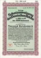 1000 Mark Schatzanweisung des Deutschen Reichs 1942 (1-) 