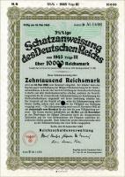 10.000 Mark Schatzanweisung des Deutschen Reichs 1942 (1-) 