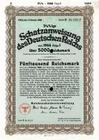 5000 Mark Schatzanweisung des Deutschen Reichs 1942 (1-) 