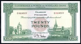 Schottland / Scotland P.193b 20 Pounds 1960 (3+) 