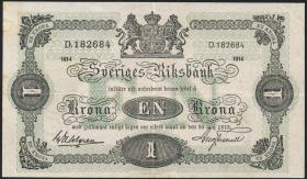 Schweden / Sweden P.32a 1 Krone 1914 (3+) 