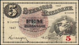 Schweden / Sweden P.33ad 5 Kronen 1947 (3+) 