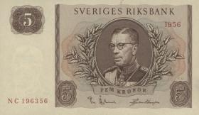Schweden / Sweden P.42c 5 Kronen 1956 Gustav VI. (1/1-) 