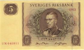 Schweden / Sweden P.50b 5 Kronen 1963 (1) 