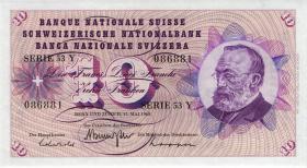Schweiz / Switzerland P.45n 10 Franken 1968 (2) 