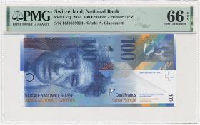 Schweiz / Switzerland P.72j 100 Franken 2014 (1) PMG 