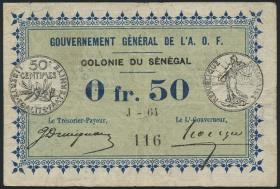 Senegal, Frz. Verwaltung P.01b 0,50 Franc L 1917 (4) 
